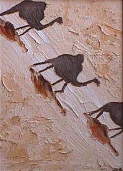Detalle camellos en el desierto.